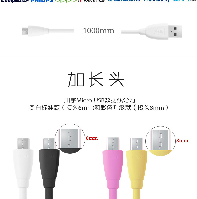 川宇Micro USB數(shù)據(jù)線 經(jīng)典安卓充電之選，叁陸伍數(shù)碼蘇寧有售